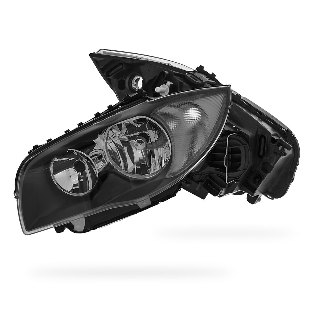 BMW 1 Series E81 / E87 LCI Grey Headlights 2007 - 2012 OEM-Style Aftermarket Left & Right