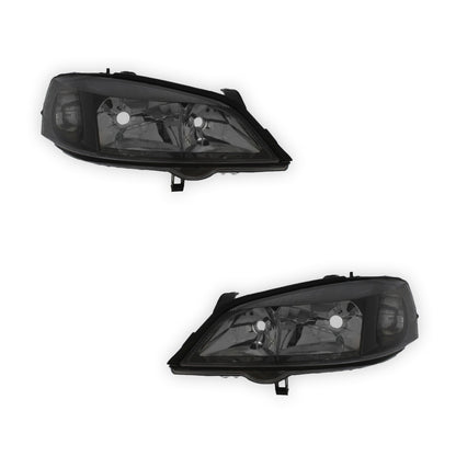 Vauxhall Astra G MK4 Black Headlights 1998 - 2004 OEM-Style Aftermarket Left & Right