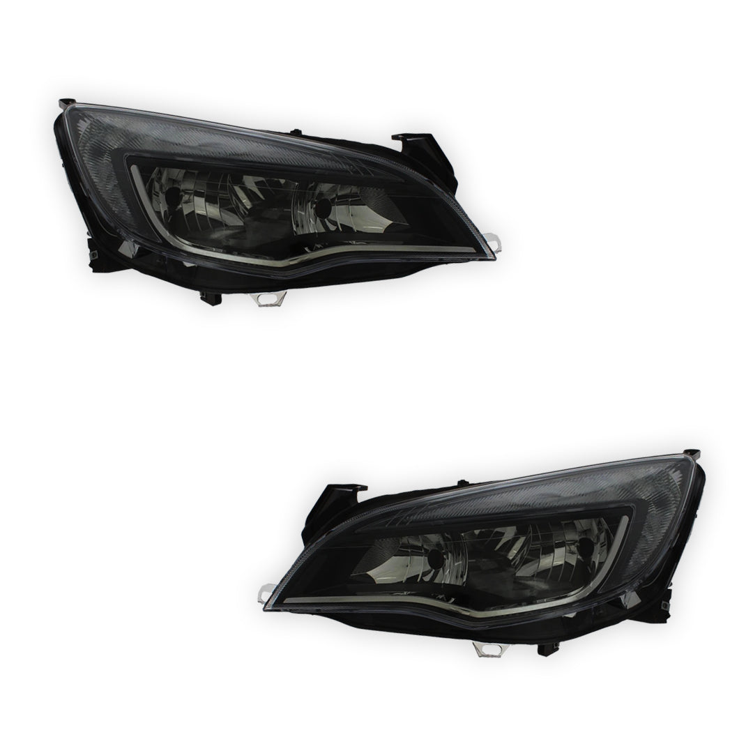 Vauxhall Astra J MK6 Black Headlights 2012 - 2016 OEM-Style Aftermarket Left & Right