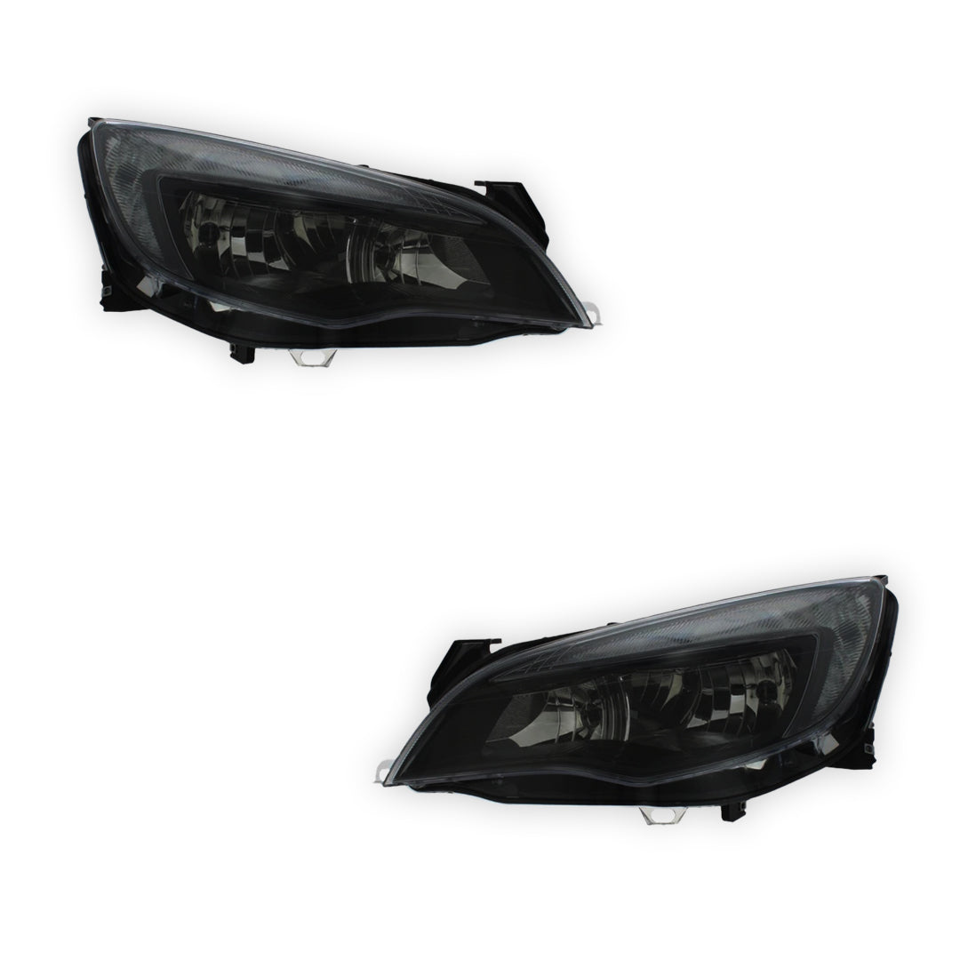 Vauxhall Astra J MK6 Black Headlights 2009 - 2012 OEM-Style Aftermarket Left & Right