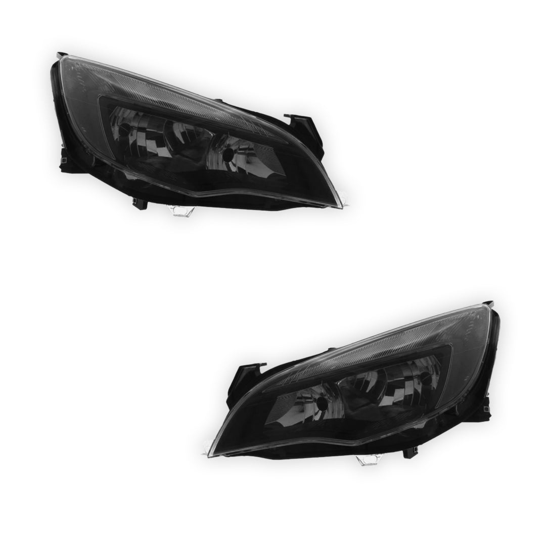 Vauxhall Astra J MK6 With LED DRL Black Headlights 2012 - 2016 OEM-Style Aftermarket Left & Right