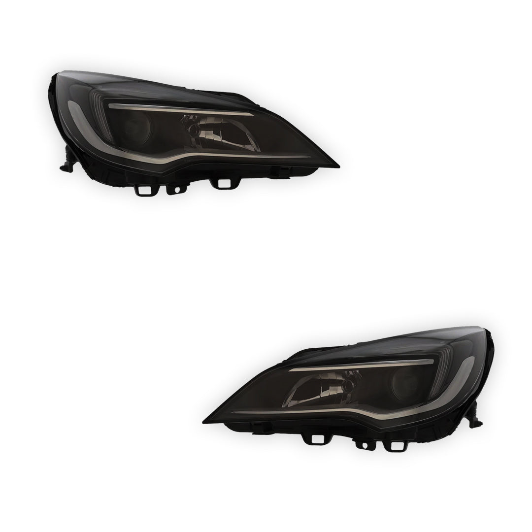 Vauxhall Astra MK7 K Black Headlights 2015 - 2020 OEM-Style Aftermarket Left & Right
