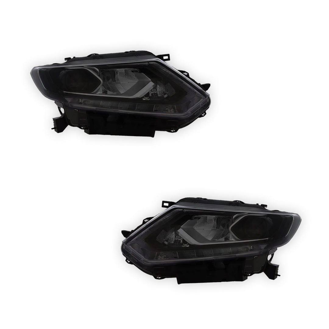 Nissan X-Trail T32 Black Headlights 2015 - 2017 OEM-Style Aftermarket Left & Right