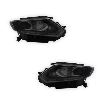 Nissan X-Trail T32 Black Headlights 2015 - 2017 OEM-Style Aftermarket Left & Right