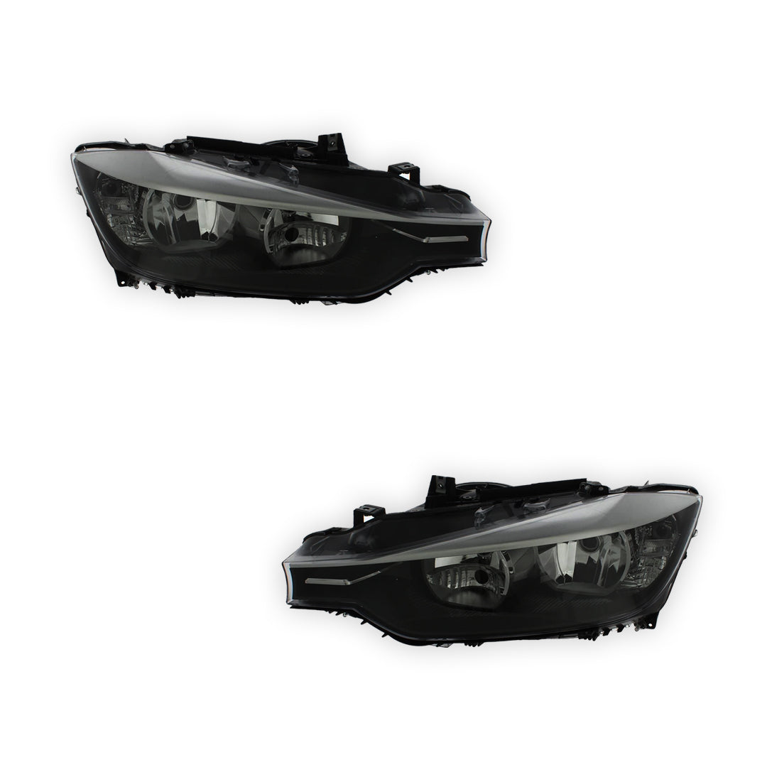 BMW 3 Series F30 / F31 Black Headlights 2011 - 2015 OEM-Style Aftermarket Left & Right