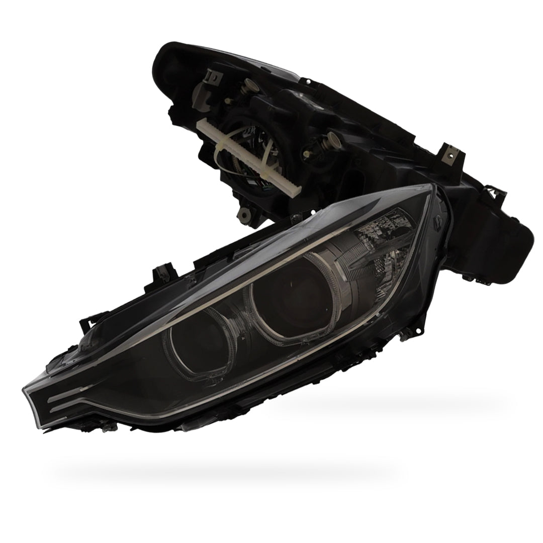 BMW 3 Series F30 Black Headlights 2011 - 2015 OEM-Style Aftermarket Left & Right