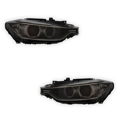 BMW 3 Series F30 Black Headlights 2011 - 2015 OEM-Style Aftermarket Left & Right