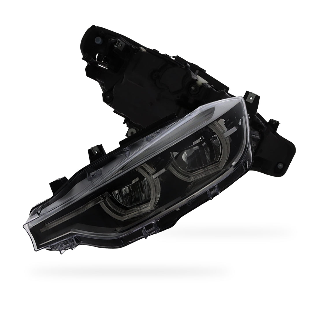 BMW 3 Series F30 LCI Black Headlights 2015 - 2019 OEM-Style Aftermarket Left & Right