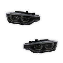 BMW 3 Series F30 LCI Black Headlights 2015 - 2019 OEM-Style Aftermarket Left & Right