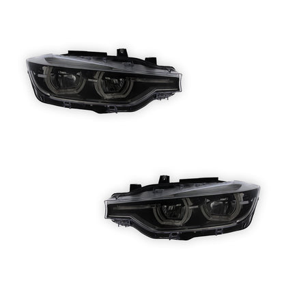 BMW 3 Series F31 LCI Black Headlights 2015 - 2020 OEM-Style Aftermarket Left & Right