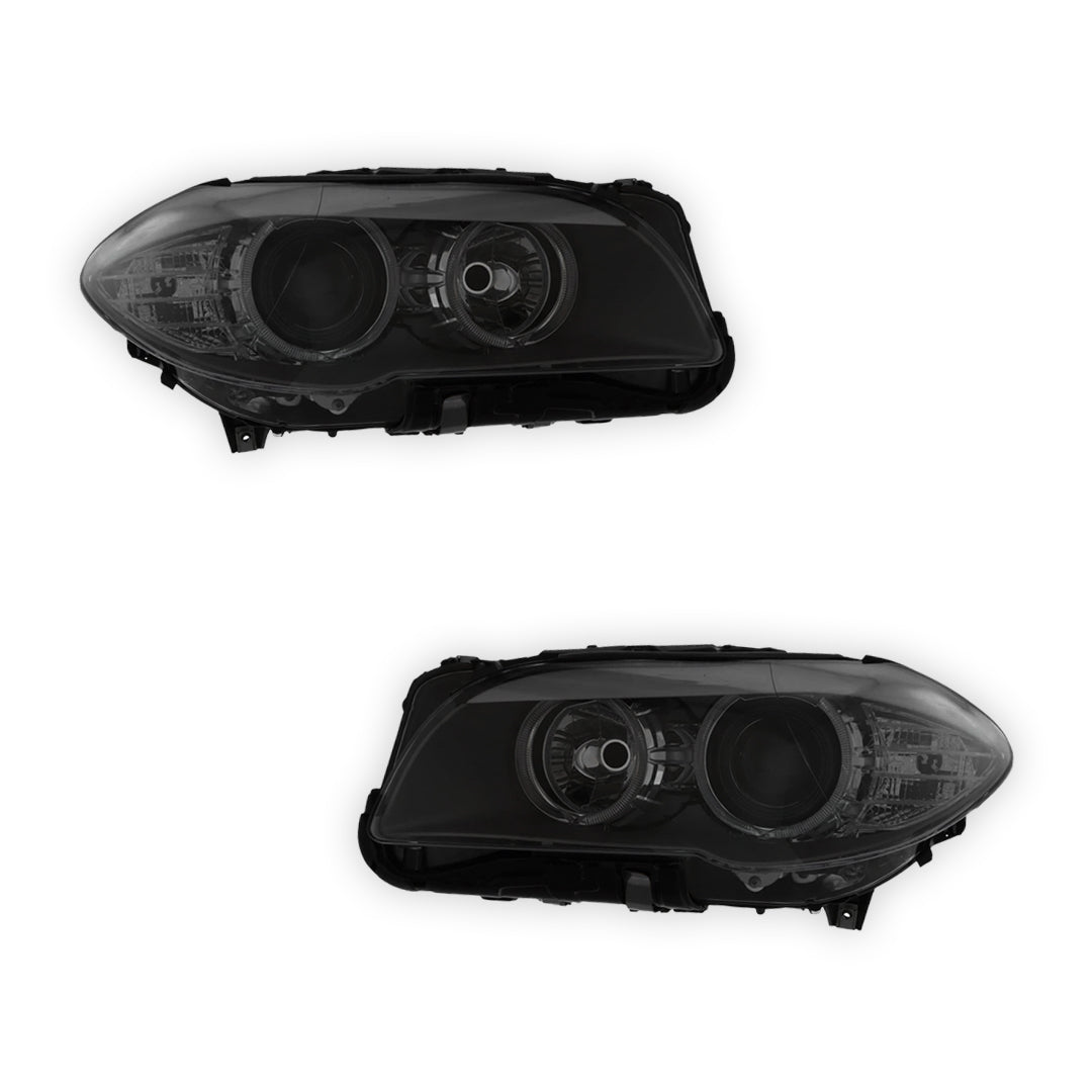BMW 5 Series F10 Black Headlights 2010 - 2013 OEM-Style Aftermarket Left & Right