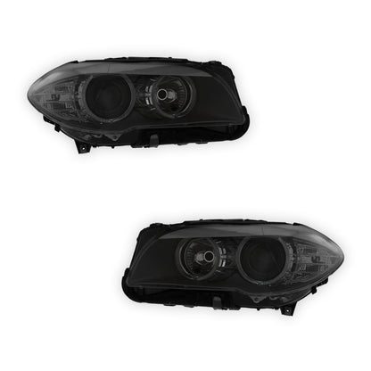 BMW 5 Series F10 Black Headlights 2010 - 2013 OEM-Style Aftermarket Left & Right