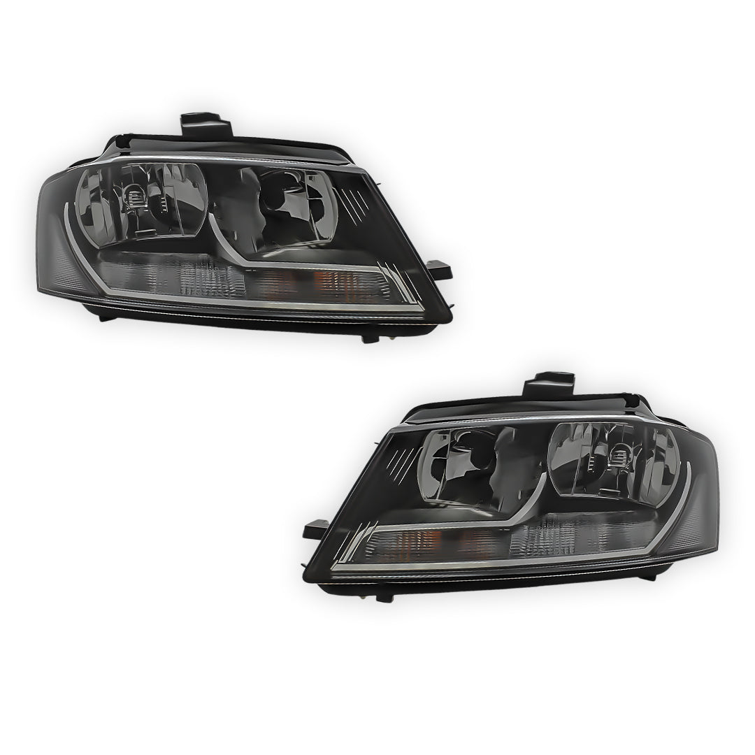 Audi A3 8P Black Headlights 2008 - 2012 OEM-Style Aftermarket Left & Right