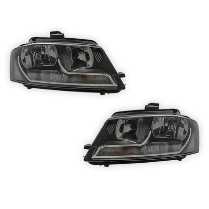 Audi A3 8P Black Headlights 2008 - 2012 OEM-Style Aftermarket Left & Right