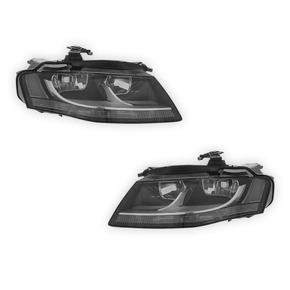 Audi A4 B8 8K Black Headlights 2008 - 2012 OEM-Style Aftermarket Left & Right
