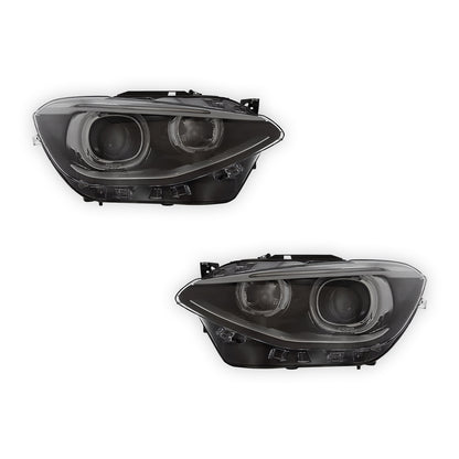BMW 1 Series F21 Black Headlights 2011 - 2015 OEM-Style Aftermarket Left & Right