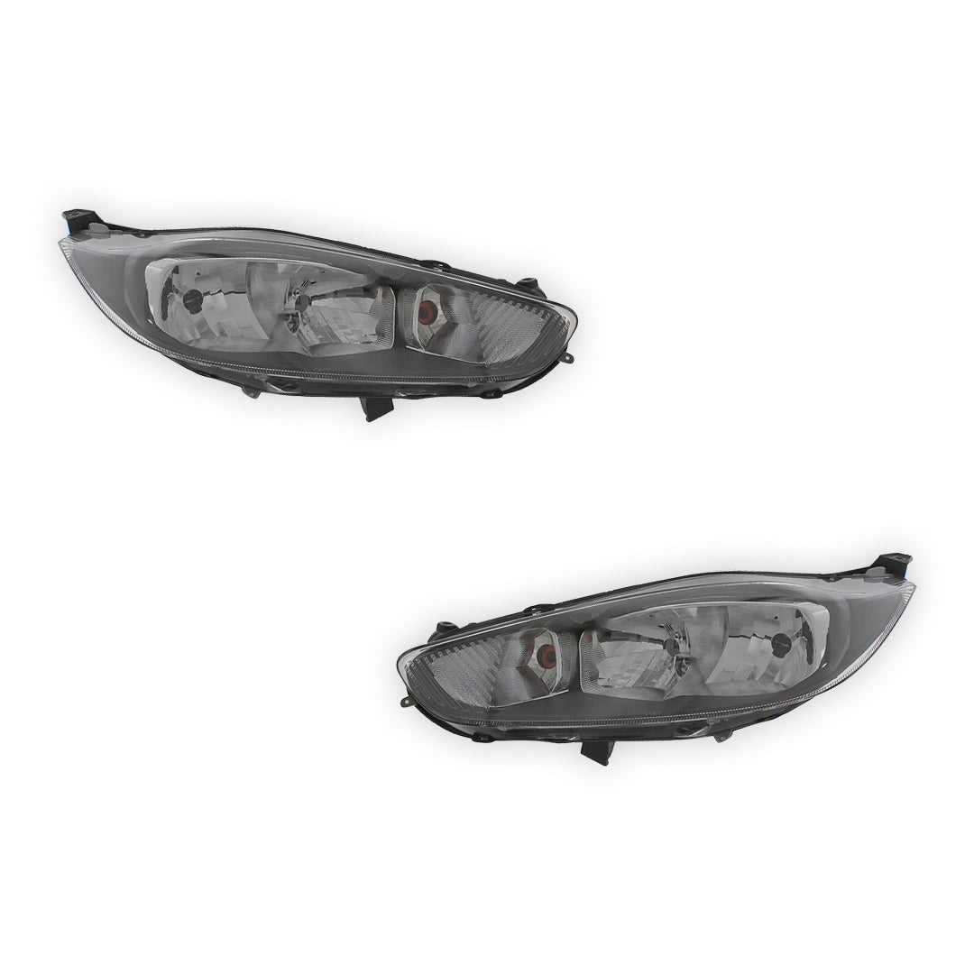 Ford Fiesta MK7 Black Headlights 2012 - 2018 OEM-Style Aftermarket Left & Right