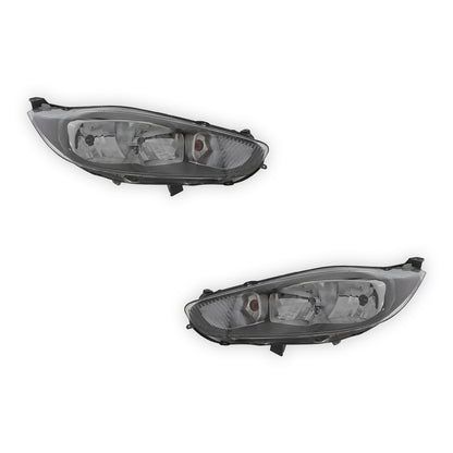 Ford Fiesta MK7 Black Headlights 2012 - 2018 OEM-Style Aftermarket Left & Right