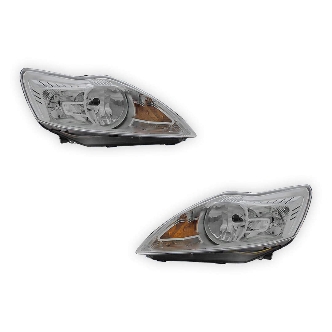 Ford Focus MK2 Chrome Headlights 2008 - 2011 OEM-Style Aftermarket Left & Right