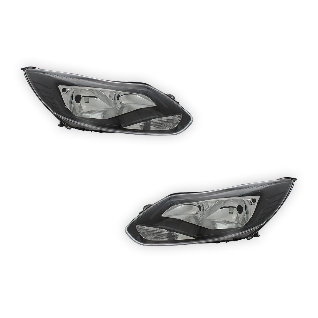 Ford Focus MK3 Black Headlights 2011 - 2015 OEM-Style Aftermarket Left & Right