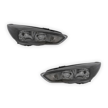 Ford Focus MK3 Black Headlights 2014 - 2018 OEM-Style Aftermarket Left & Right