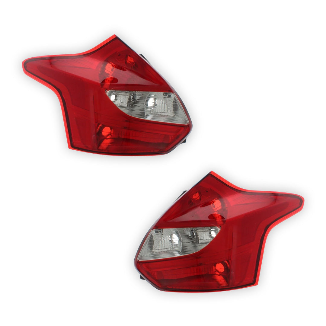 Ford Focus Mk3 Hatchback Rear Halogen Tail Lights 2011 - 2015 OEM-Style Aftermarket Left & Right