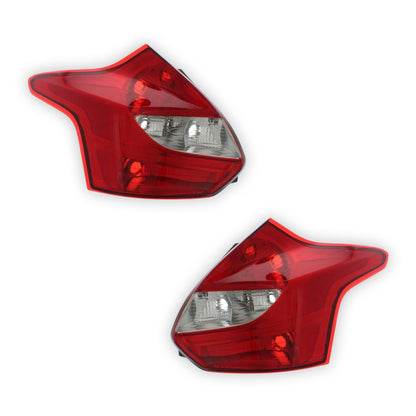 Ford Focus Mk3 Hatchback Rear Halogen Tail Lights 2011 - 2015 OEM-Style Aftermarket Left & Right