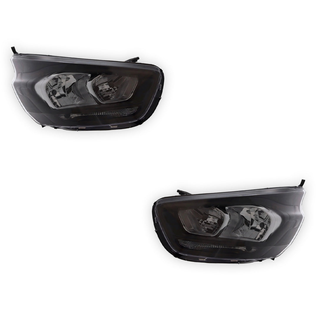 Ford Transit Custom Black Headlights 2018 - 2023 OEM-Style Aftermarket Left & Right
