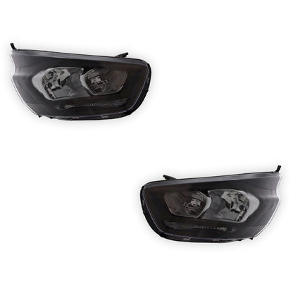 Ford Transit Custom Black Headlights 2018 - 2023 OEM-Style Aftermarket Left & Right
