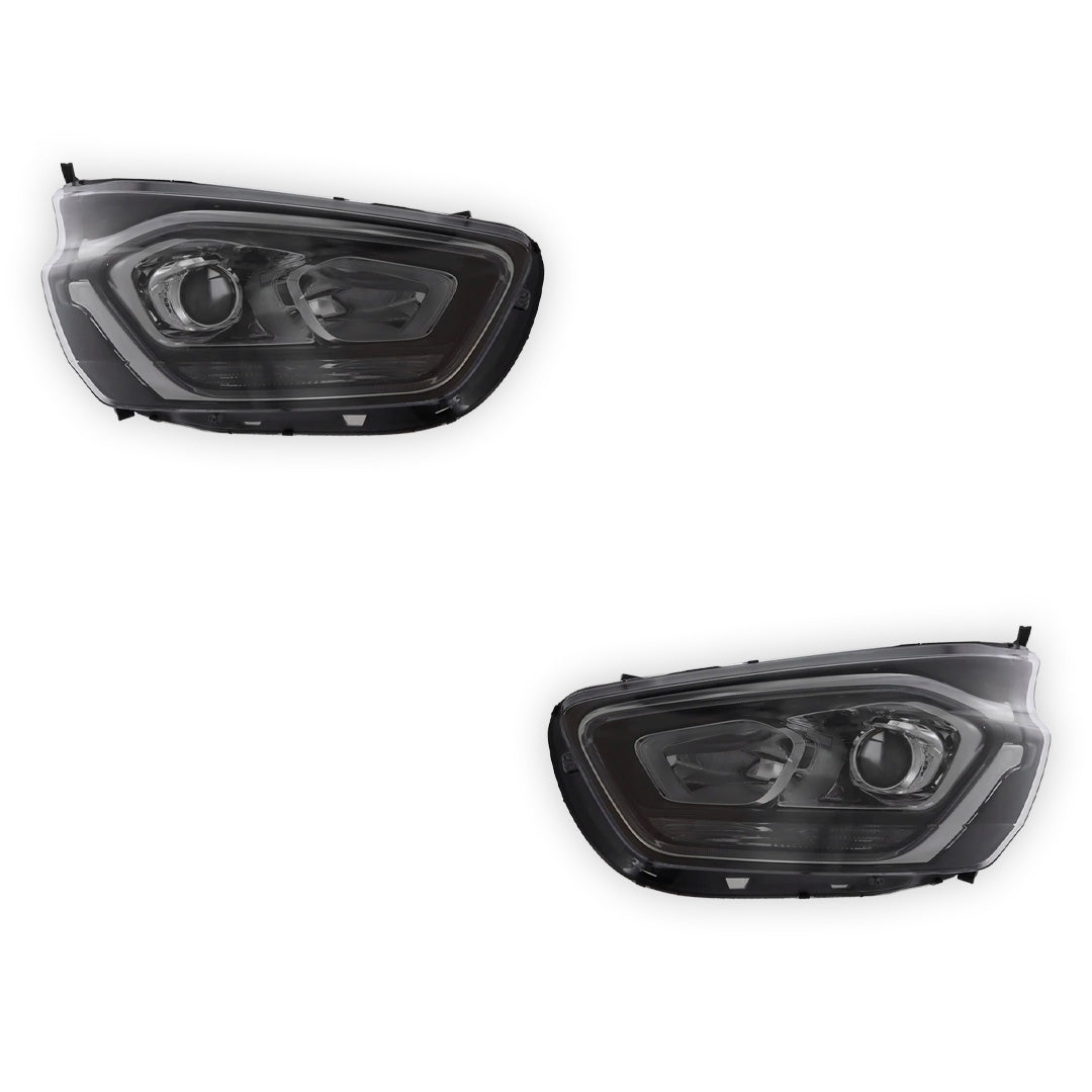 Ford Transit Custom Black Headlights 2018 - 2024 OEM-Style Aftermarket Left & Right