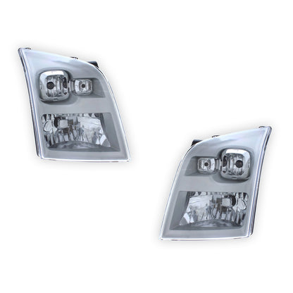 Ford Transit MK7 Chrome Headlights 2006 - 2014 OEM-Style Aftermarket Left & Right