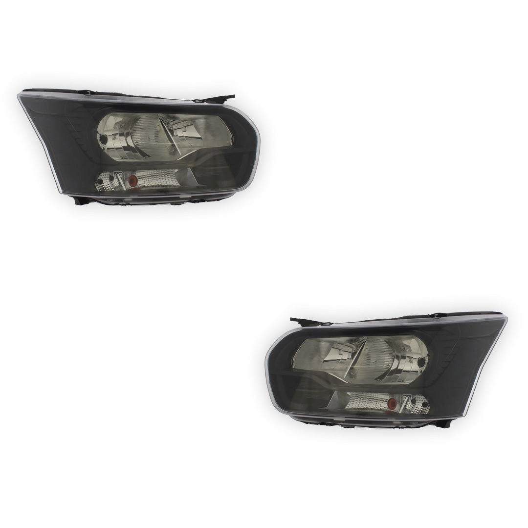 Ford Transit MK8 V363 Black Headlights 2016 - 2025 OEM-Style Aftermarket Left & Right