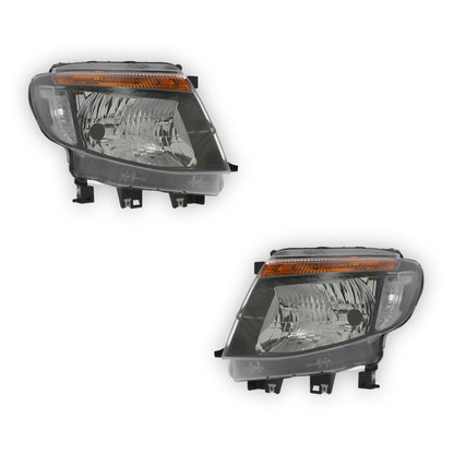 Ford Ranger P375 Black Projector Headlights 2011 - 2016 OEM-Style Aftermarket Left & Right