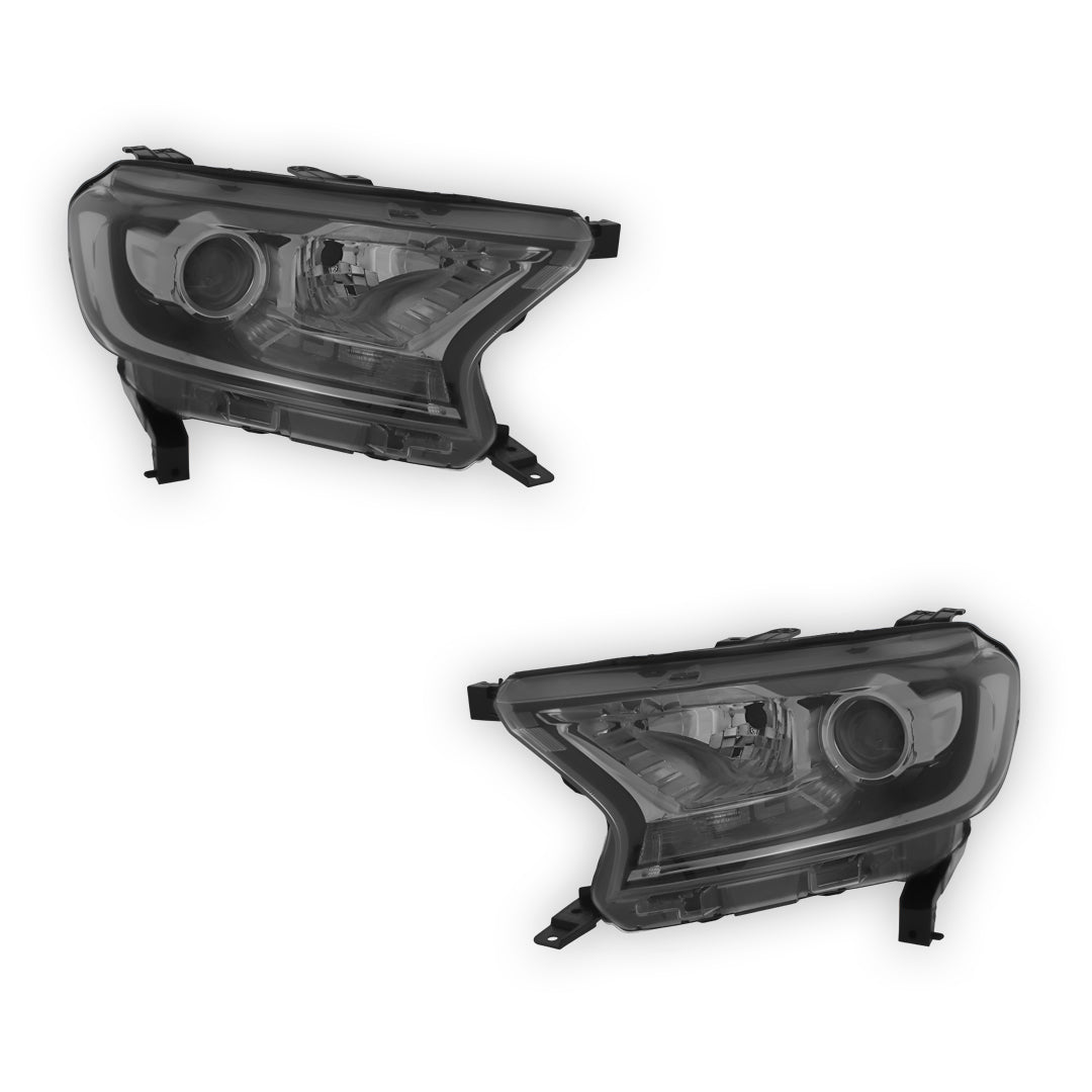 Ford Ranger P375 Black Projector Headlights 2015 - 2019 OEM-Style Aftermarket Left & Right