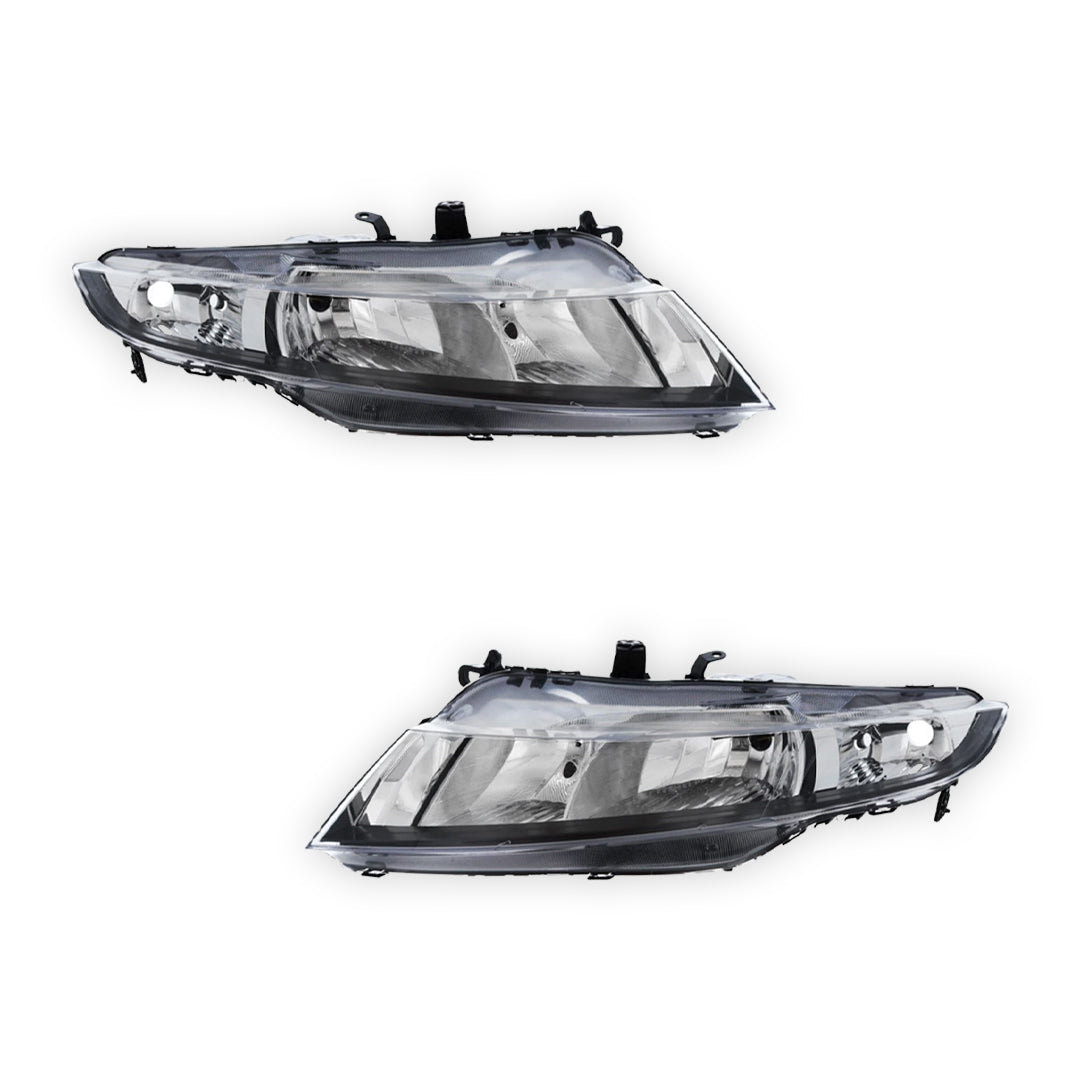 Honda Civic MK8 Black Headlights 2006 - 2012 OEM-Style Aftermarket Left & Right