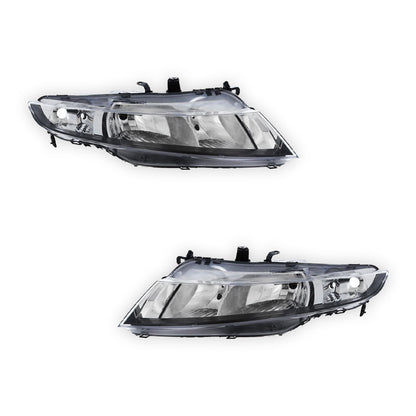 Honda Civic MK8 Black Headlights 2006 - 2012 OEM-Style Aftermarket Left & Right