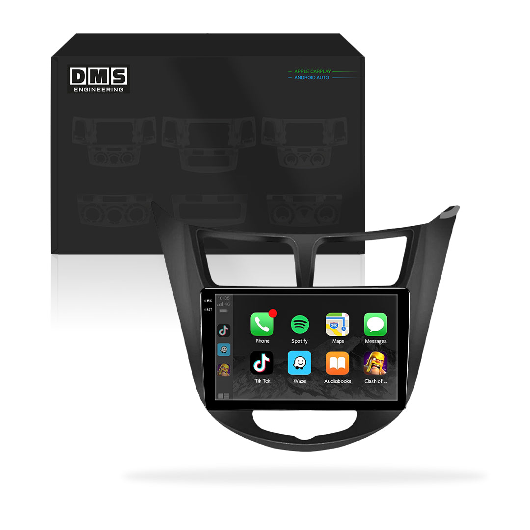 Hyundai Accent RB (2011 - 2020) 9" Double Din Wireless Android 13 Head Unit for Apple CarPlay / Android Auto