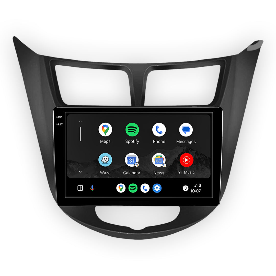 Hyundai Accent RB (2011 - 2020) 9" Double Din Wireless Android 13 Head Unit for Apple CarPlay / Android Auto