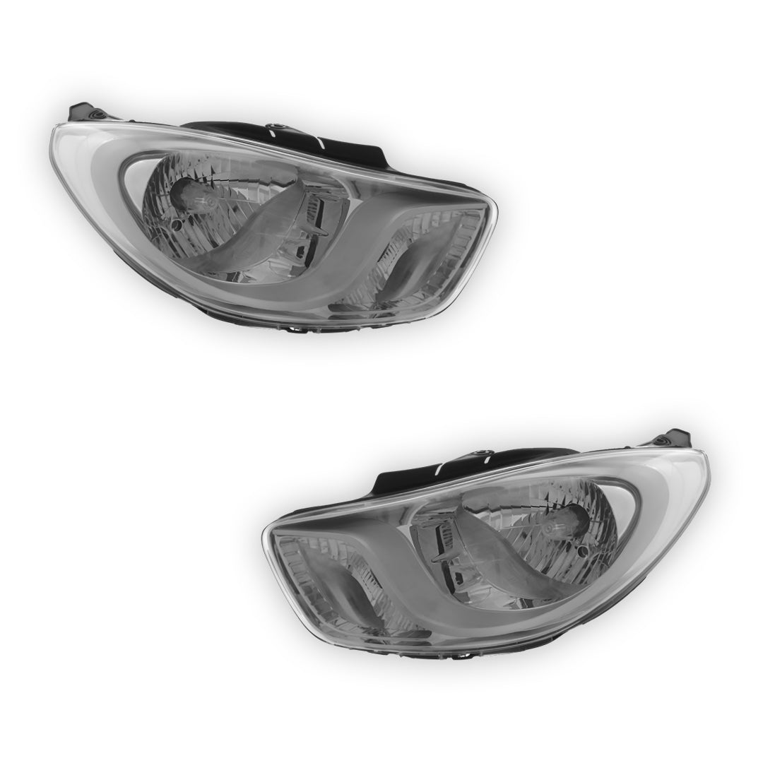 Hyundai i10 Chrome Headlights 2010-2014 OEM-Style Aftermarket Left & Right