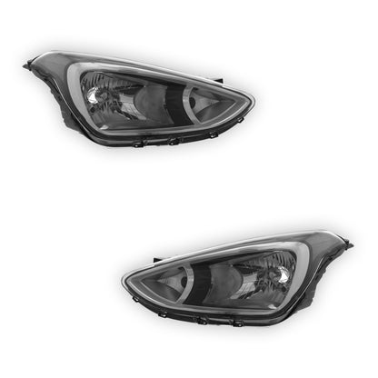 Hyundai i10 Chrome Headlights 2013 - 2017 OEM-Style Aftermarket Left & Right