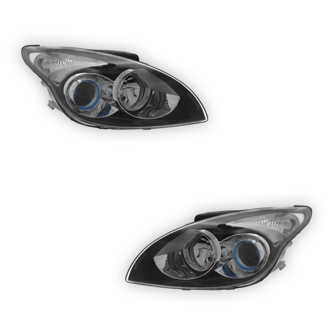 Hyundai i30 FD Black Headlights 2007 - 2012 OEM-Style Aftermarket Left & Right