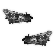 Mazda 3 BM Black Headlights 2013 - 2016 OEM-Style Aftermarket Left & Right