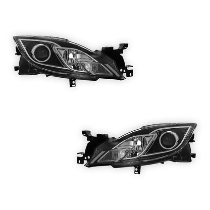 Mazda 6 GH Black Headlights 2008 - 2010 OEM-Style Aftermarket Left & Right