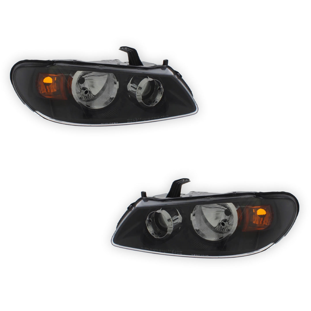 Nissan Almera N16 Black Headlights 2003 - 2006 OEM-Style Aftermarket Left & Right