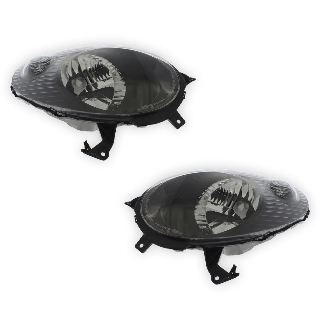 Nissan Micra K12 Black Headlights 2003 - 2007 OEM-Style Aftermarket Left & Right