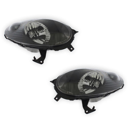 Nissan Micra K12 Black Headlights 2003 - 2007 OEM-Style Aftermarket Left & Right