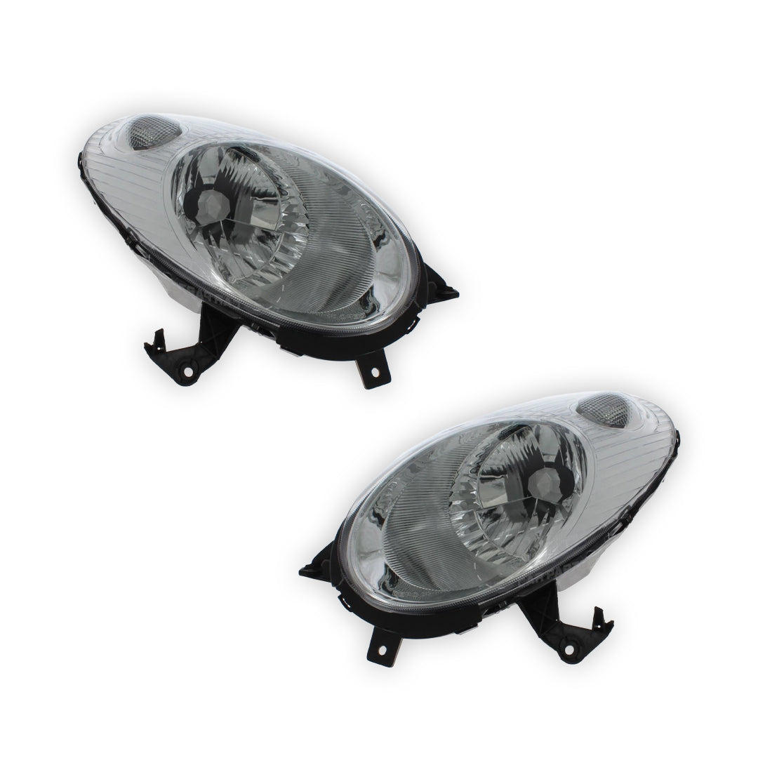 Nissan Micra K12 Chrome Headlights 2003 - 2007 OEM-Style Aftermarket Left & Right