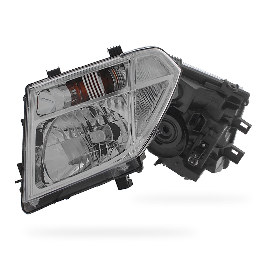 Nissan Navara D40 Chrome Headlights 2005 - 2009 OEM-Style Aftermarket Left & Right