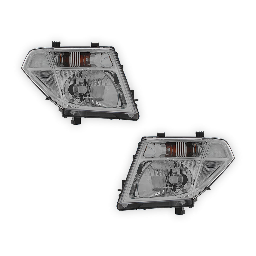 Nissan Navara D40 Chrome Headlights 2005 - 2009 OEM-Style Aftermarket Left & Right