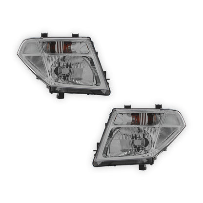 Nissan Navara D40 Chrome Headlights 2005 - 2009 OEM-Style Aftermarket Left & Right